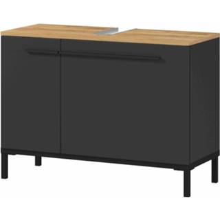 👉 Wastafelkast eiken spaanplaat bruin Serpa Grafiet 6097144640678