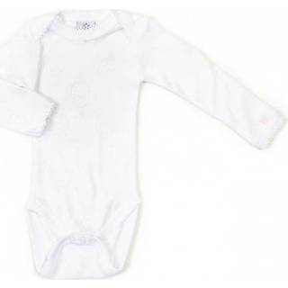 Rompertje wit katoen junior Smallstuff romper jaquard body lange mouwen mt 74 5712352004869