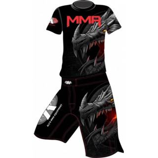 👉 Ali's Fightgear MMA kledingset fightshirt met fightbroek zwart maat L