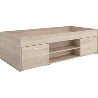 👉 Eiken spaanplaat bruin Bed Saturnus 90 cm 6097129285214