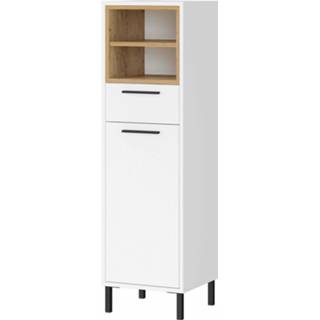 👉 Kolomkast wit eiken spaanplaat bruin Badkamer Borba 34 cm 6097129061009