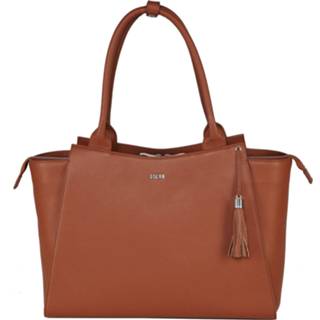 👉 Laptoptas cognac leer vrouwen schoudertas effen bruin active SOCHA Leren Dames 15-17.3 inch Diamond Caddy 4029276049724