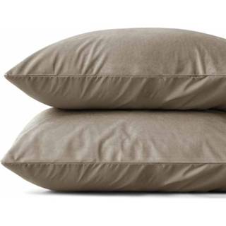 👉 Kussenslop polyether zwart Sleeptime 2-Pack: Velvet kussensloop Taupe 8720578055531