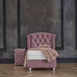 👉 Dekbed roze pocketvering Discounter Boxspring Met Opbergruimte - Aurora 90 x 200, Kleur: Roze, Montage: Inclusief