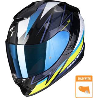 👉 Integraalhelm zwart blauw geel l active Scorpion Exo-1400 Evo Air Thelios Zwart-Blauw-Neon 3399990100942