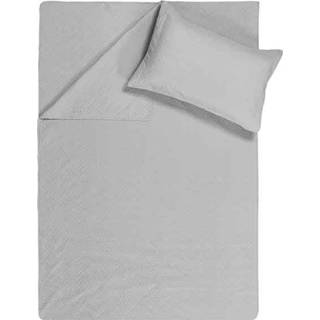 👉 Bedsprei zilver Microvezel-Polyester zwart Sleeptime - Wave Kleur: 8720105610721