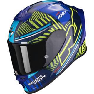 👉 Integraalhelm blauw geel XS active Scorpion Exo-R1 Evo Air Victory Blauw-Neon 3399990102632