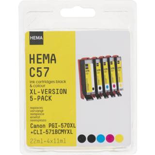 👉 Unisex HEMA Cartridge C57 Voor De Canon PGI-570XL + CLI-571BCMYXL 8713745354681