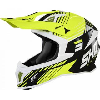 Zwart geel wit s active SHOT Lite Fury Neon Glanzend Crosshelm 3701030106133
