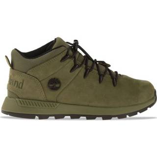 👉 Unisex olijfgroen kinderen Timberland Sprint Trekker Mid Olijf