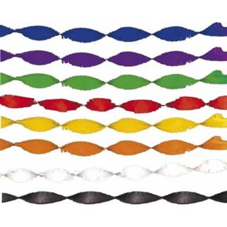 👉 Crepepapier Crepe papier slingers/guirlande - 6 meter Multi-kleur