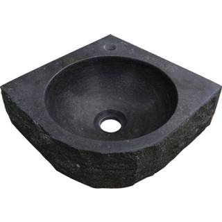 👉 Wiesbaden B-stone hamerslag hoekfontein 30 x 30 cm, zwart