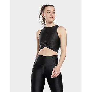 👉 Tanktop zwart XXS vrouwen Reebok shiny yoga scribble crop - Black Dames 4065431165168