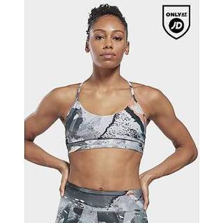 👉 BH grijs XXS vrouwen Reebok lux strappy allover print bold beha - Pure Grey 3 Dames 4066752549521