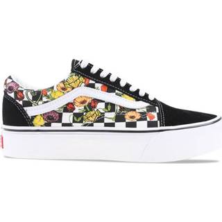 👉 Zwart unisex vrouwen Vans Old Skool Platform Zwart/Multikleuren Dames