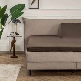 👉 Splittopper Dubbel Jersey zwart Presence - Hoeslaken Kleur: Taupe, 160 x 200/210 cm Dekbedovertrek 8719909067770