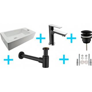 👉 Fonteinset wit zwart fontein I-Rhea Sub Mini-Rhea one-pack rechts 36 x 18 9 cm, wit/zwart