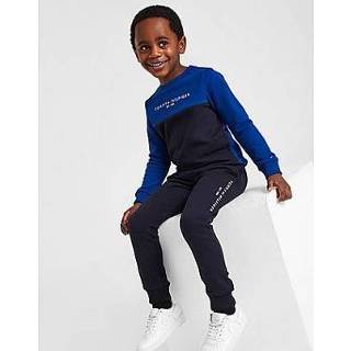 👉 Zwart kinderen Tommy Hilfiger Colour Block Crew Tracksuit Children - Black Kind 8720642455281