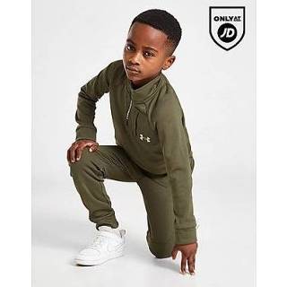 👉 Donkergroen Under Armour UA Fleece Woven 1/4 Zip Tracksuit Children - Green 5059917973209