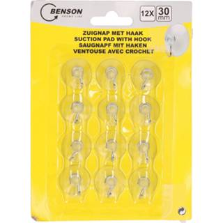 Zuignap Benson haakjes / ophanghaakjes - 12x stuks