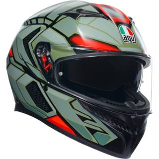 👉 Integraalhelm zwart groen rood l active Agv K3 E2206 Mplk Decept Mat Red 010 8051019590404