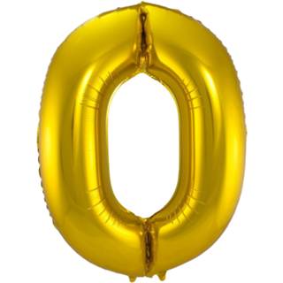 👉 Folie goud ballon van cijfer 0 in het 86 cm