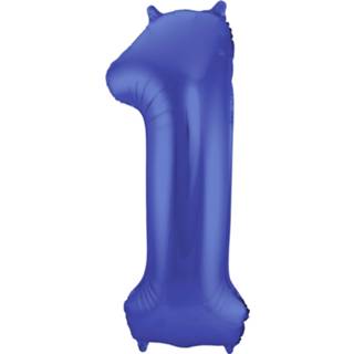 👉 Folie blauw ballon van cijfer 1 in het 86 cm