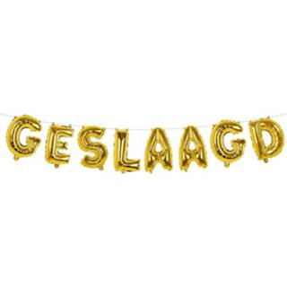 👉 Folie Feest ballonenslinger set met tekst GESLAAGD 400 cm