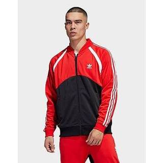 👉 Trainingsjack zwart rood s male mannen Adidas Originals SST Blocked - Black / Vivid Red Heren 4065425157780