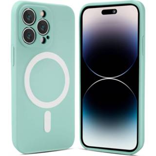 👉 Tgroen siliconen zijde ShieldCase iPhone 14 Pro Magsafe hoesje (mintgroen) 8720836231981