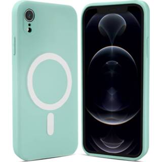 👉 Tgroen siliconen zijde ShieldCase iPhone Xr Magsafe hoesje (mintgroen) 8720836231264