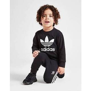 👉 Trainingspak zwart wit baby's kinderen Adidas Originals Logo Crew - Black / White Kind 4061622865251