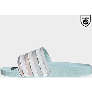 👉 Badslippers blauw wit zwart vrouwen almost blue Adidas Originals adilette - / Cloud White Core Black Dames 4065426956344