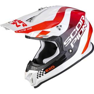 👉 Wit rood 2XL active Scorpion Vx-16 Evo Air Soul Wit-Rood Crosshelm 3399990104285