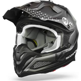 👉 Zwart s active Scorpion VX-22 Air Ares Mat Zwart-Silver Crosshelm 3399990094845