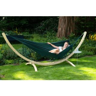 👉 Donkergroen groen polycotton Tweepersoons Hangmatset beschikbaar 'Wood & Sublime' Green - Tropilex ®