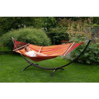 👉 Oranje polycotton Tweepersoons Hangmatset beschikbaar 'Arc & Lazy' Happy - Tropilex ®