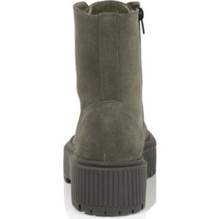 👉 Veterboots kaki leer effen vrouwen uittrekken Veterboot ROCKGEWITTER 4055709307093 4055709307086