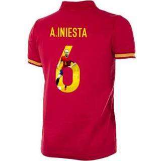 👉 Voetbalshirt Spanje Retro 1988 + A. Iniesta 6 (Photo Style)