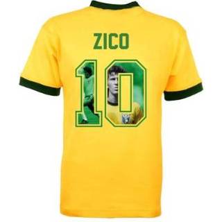 👉 Voetbalshirt Brazilie retro WK 1982 + Zico 10 (Photo Style)