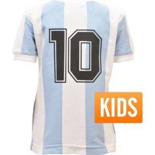 👉 Voetbalshirt argentini kinderen katoen Argentinie Retro W.K. 1986 + Nummer 10 -