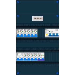 👉 SEP 10 groepenkast 10 aardlekautomaten B16 30mA + kookgroep + krachtgroep 400V 3F