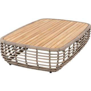 👉 Terrastafel teak wicker active Lugano lounge tuintafel 130x80xH30 cm pure 8720087012391