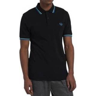 👉 Poloshirt zwart blauw Fred Perry - Twin Tipped Zwart/ Wasabi/ Vintage