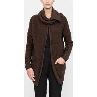 👉 Lang vest alpaca Dark Brown One Size vrouwen - twist 5397036841604