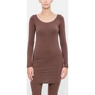 👉 Tuniek elastaan vrouwen Dark Brown l - ronde hals 5397036850163