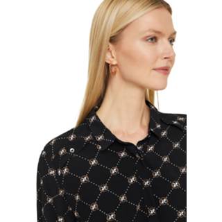 👉 Lange blouse zwart active vrouwen Comma met Stippen Print - Dames 4063625526153