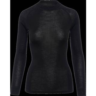 👉 Shirt lange mouw zwart active vrouwen Merinowol Warm Long sleeve - Dames Black 4771999168366