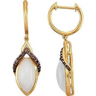 👉 Oorbel wit zilver vrouwen Oorbellen met maansteen KLiNGEL 4055708804920