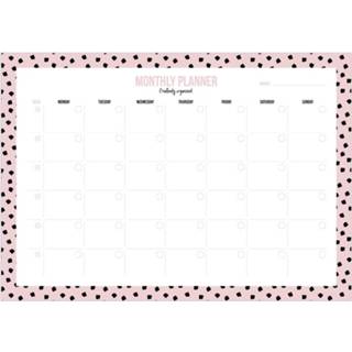 👉 Roze active Studio Stationery Monthly planner A3 - Dots Pink 6013801091072